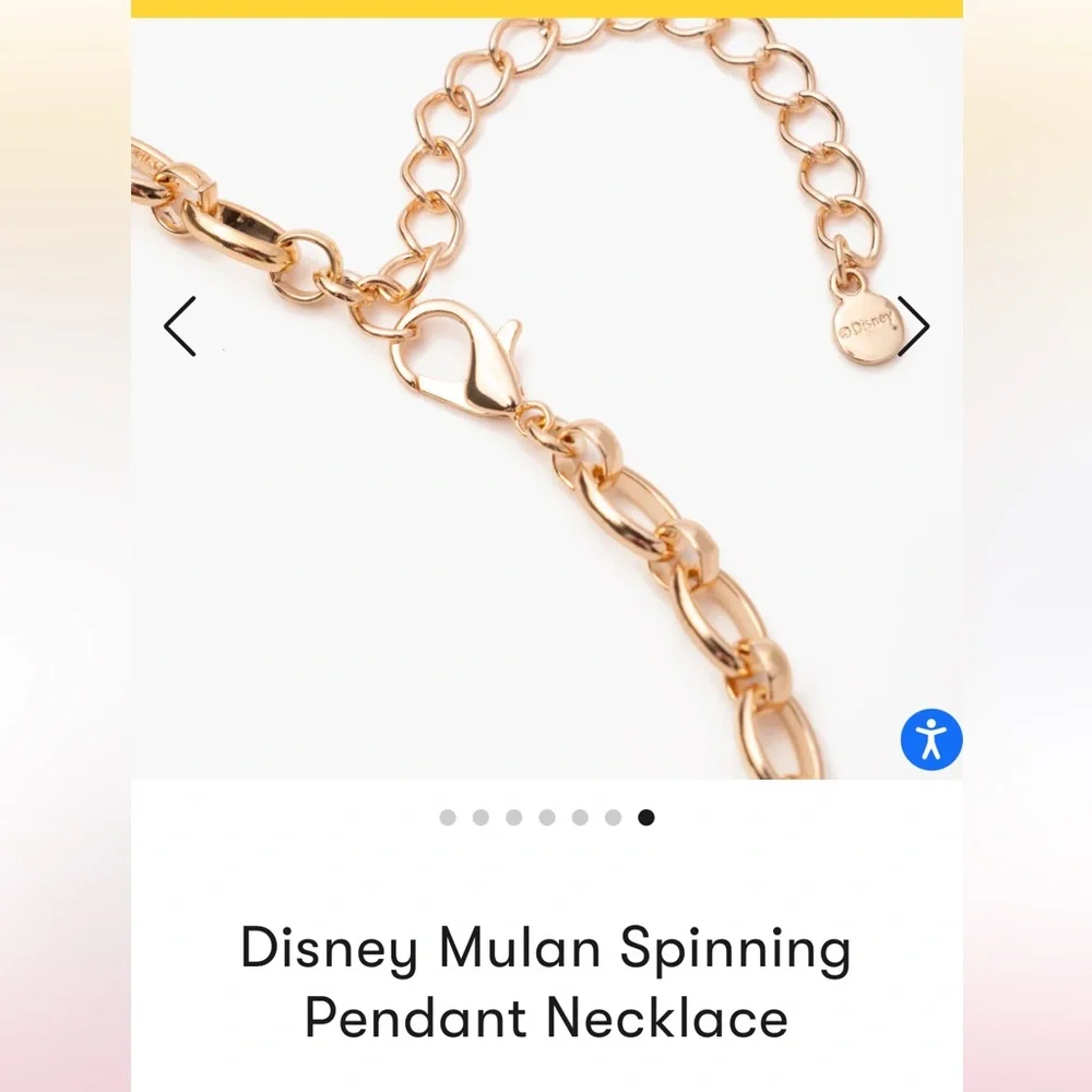 NEW Disney Mulan Spinning Pendant Necklace